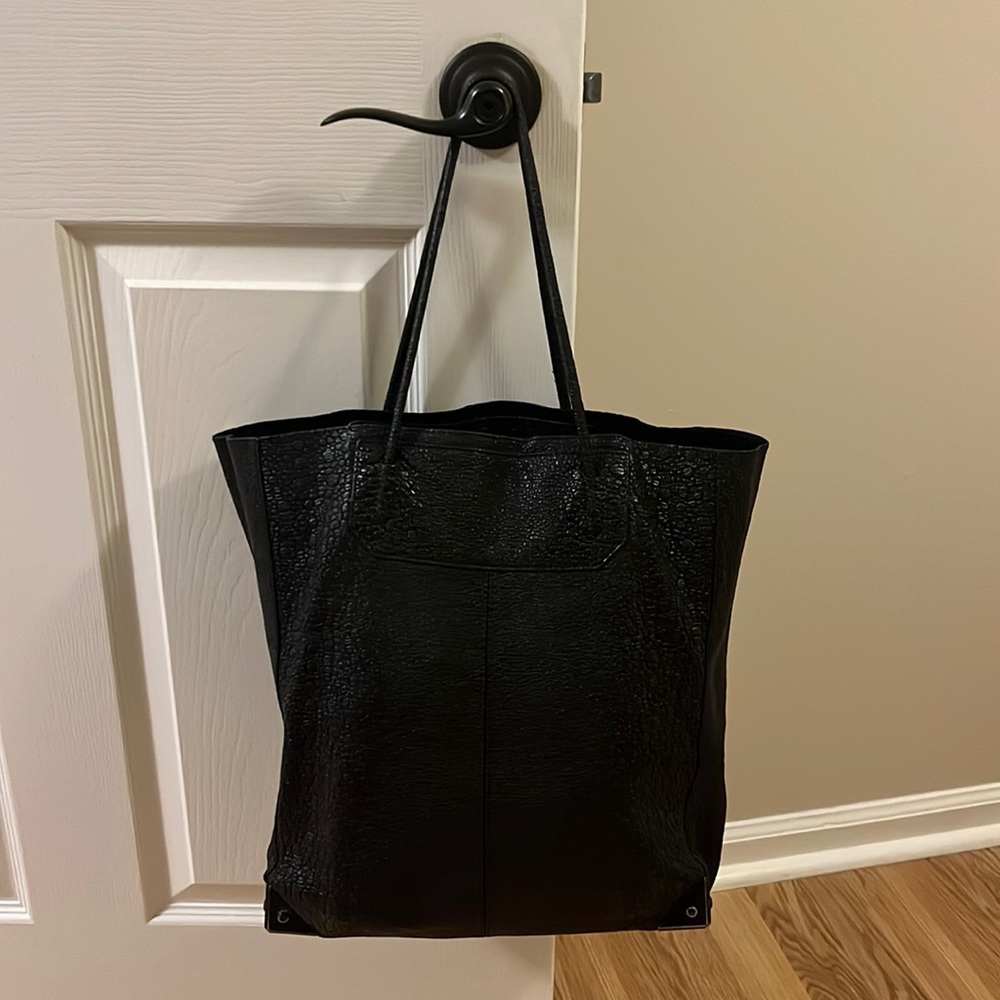 Alexander Wang Black Embossed Leather Prisma Tote Bag